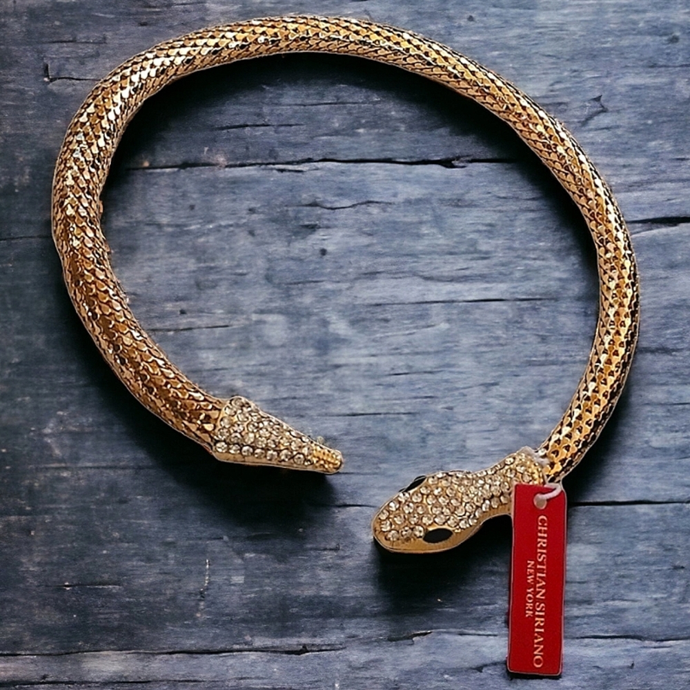 Snake neck-collar Christian Siriano New York, gold necklace